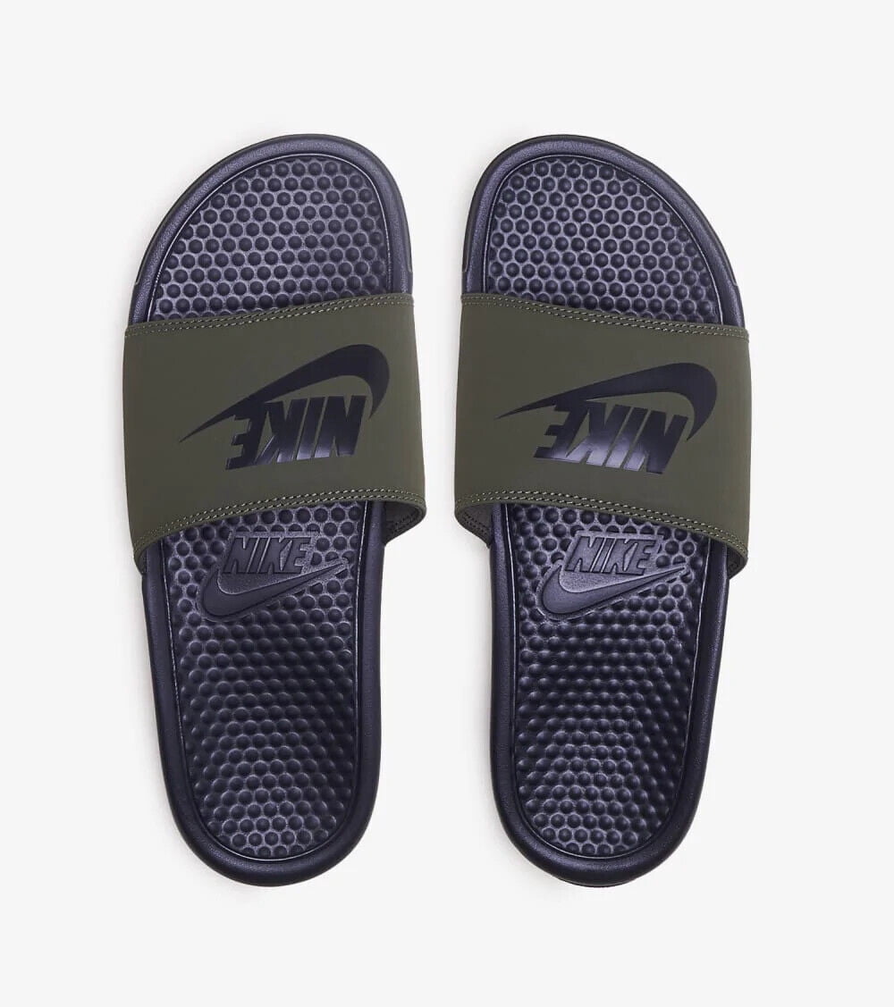 Nike Benassi JDI 343880-302 Men's Khaki & Black Slides SL44 (5) - Walmart.com
