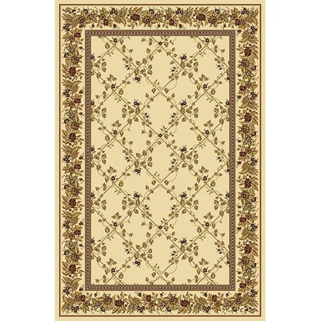 Vitaly Wharton Area Rug 1427 Ivory Floral Country 9' 10" x 12' 10" Rectangle