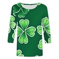 thumbnail image 5 of Ltctricy Women's Plus Size St. Patrick's Day Tops Fashion 3/4 Sleeve Crewneck Casual Shirts Lounge Spring Comfy Loose Blouse, 5 of 5