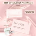 thumbnail image 4 of THXSILK 25 Momme Luxury Silk Pillowcase with Gift Box, Both Side Grade 6A Mulberry Silk, Hidden Zipper Pillowcase for Hair and Skin, Gift Set, Pink, Queen Size(20"x30"), 4 of 6