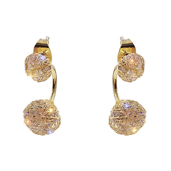 LOLIPPYY 1 Pair Golden Copper Earrings Studs for Women featuring Chic Design for Engagement and Christmas