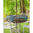 thumbnail image 3 of Fsddascl Texas Star Western Outdoor Tablecloth - 54 Inch Round Dining Table Cover, Vintage Teal Brown Wooden Farmhouse Waterproof Outdoor Table Cloth with Umbrella Hole & Zipper for Picnic/Patio, 3 of 7