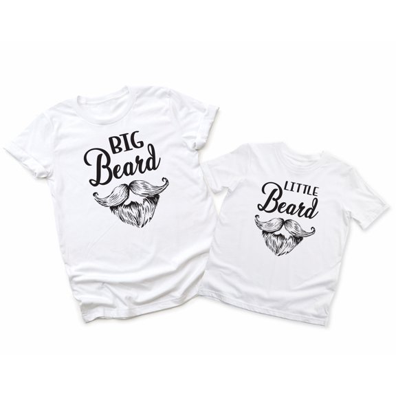 Big Beard Men's T-Shirt Matching Graphic Tee Little Beard Kids Toddler Shirt Youth