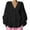 Black, variant on Cardigan Sweaters for Women Trendy Solid V Neck Fuzzy Long Sleeve Button Down Jacket Fall Winter Comfy Warm Going Out Coats Size Free Size