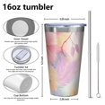 thumbnail image 4 of 16oz Tumblers Colorful Floral Pattern Stainless Steel Vacuum Insulated Double Wall Travel Tumbler Cups Mug with Lid and Straw,Cleaning Brush for Coffee,Tea, 4 of 4