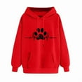 thumbnail image 4 of Blmnix Hoodie Womens Pullover Sweatshirt Graphic Hoodie Slim Red Womens Boho Tops Long Sleeve Hooded Tops, 4 of 5