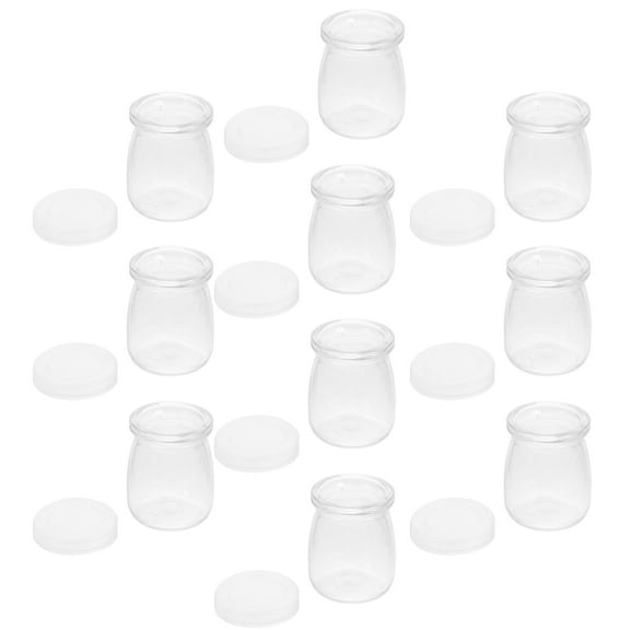 PBPBOX Elegant Glass Yogurt Cups Transparent for Home Parties and Desserts 10Pcs