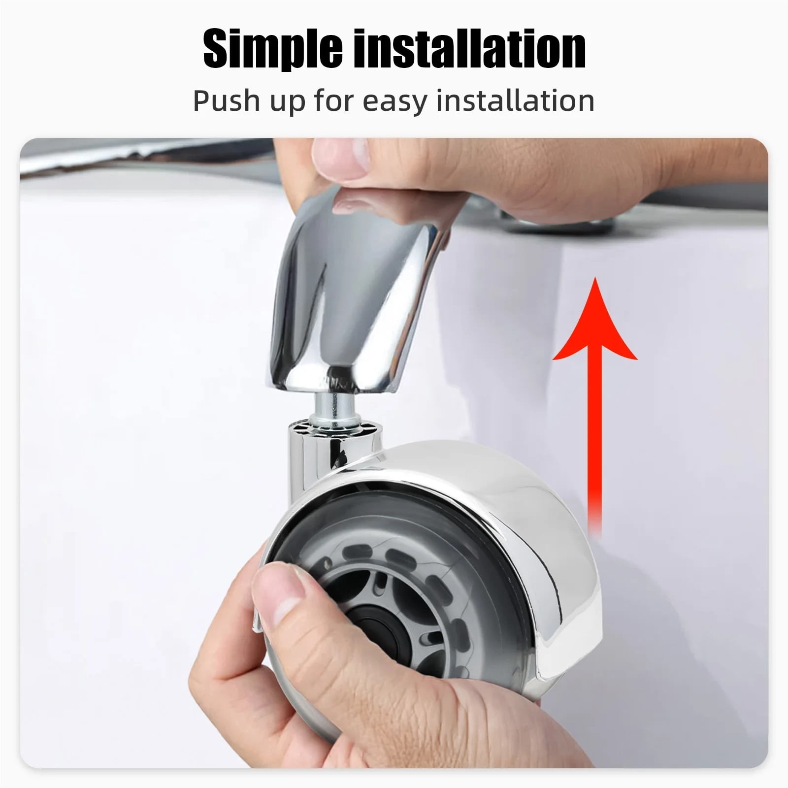 5pcs Office Chair Caster Wheels Swivel Rubber Caster Wheels Can Bearing 300lb Heavy Duty Rotatable Swivel Silent Casters ,Easy to Install