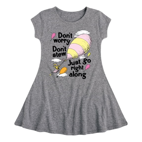 Dr. Seuss - Don't Worry Go Along - Girls Fit And Flare Cap Sleeve Dress