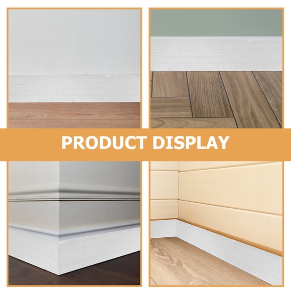 FONDOTIN 1 Roll Flexible Baseboard Molding White Wood Grain PVC DIY Installation