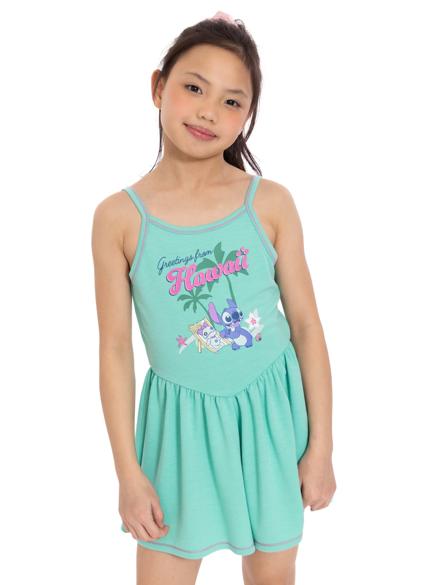 Stitch Girls Sleeveless Graphic Romper, Sizes 4-12