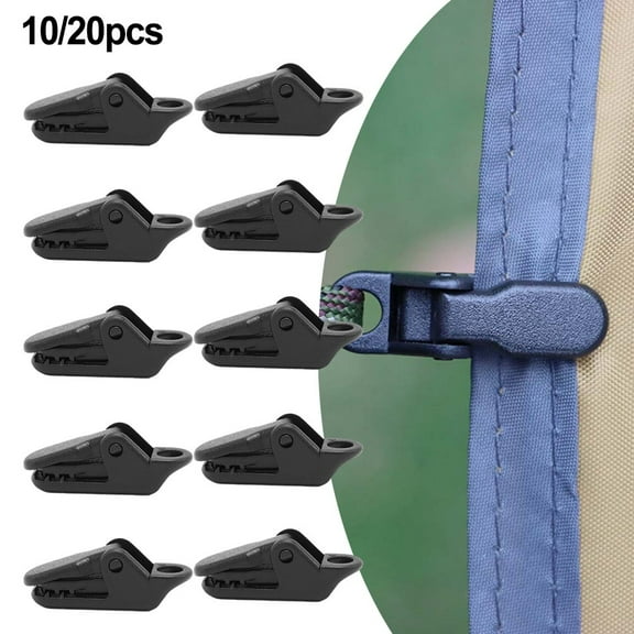 20Pcs 10/20× Tent Tarp Tarpaulin Clips Clamps Heavy Duty Reusable Buckle Camping Tool Smile Home