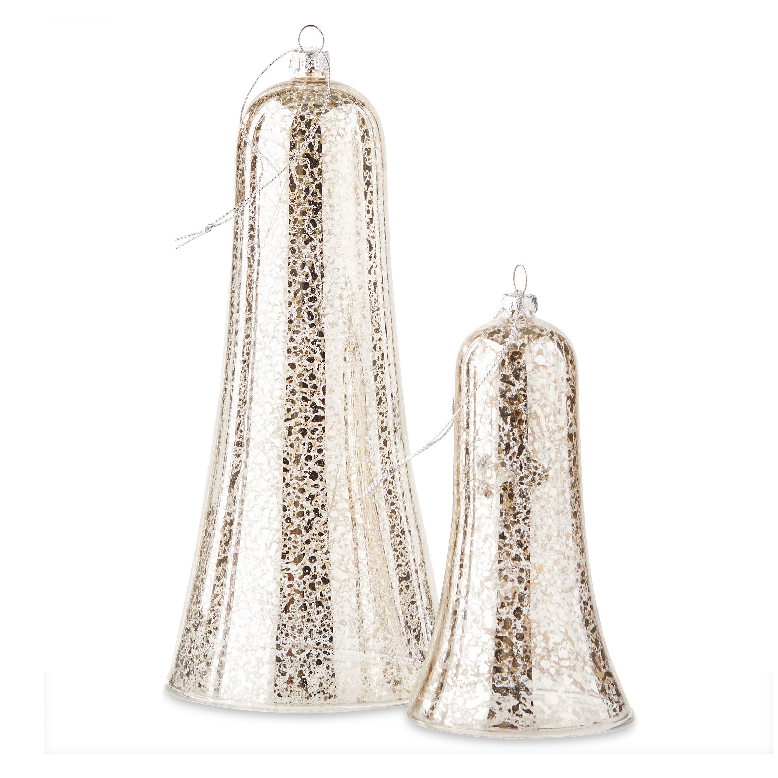 Holiday Time Set Of 2 Glass Bell