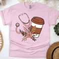 thumbnail image 1 of Nurse Graphic T-Shirt with Coffee Cup and Stethoscope Design, Light Pink, Size 2XL, 1 of 6