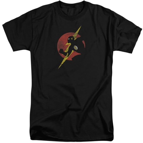 JLA Justice League Flash Symbol Knockout S/S Adult Tall Black