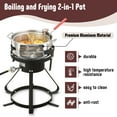 thumbnail image 2 of Feasto 10 Qt Aluminum Outdoor Propane Gas Fish Fryer Pot Kit with Strainer Basket, 50,000 BTU Burner, Adjustable 0-5 PSI Regulator, Perfect for Boiling and Frying, 2 of 9