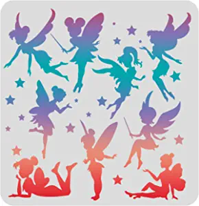 Little Fairy Drawing Painting Stencils Templates Fairy Pattern Plastic ...