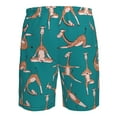 thumbnail image 6 of Kll Giraffes Doing Various Yoga Men'S Casual Summer Beach Shorts Hawaiian Shorts With Pockets-X-Large, 6 of 9