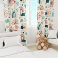 thumbnail image 5 of Kids Boho Rainbow Curtains Boys Girls Bedroom Window Shade Cartoon Fantasy Rainbow Clouds Flowers Printed Living Room Playroom Nursery Rod Pocket Blackout Drapes 42x54in, 5 of 6