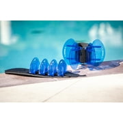 Aqualogix Blue High Resistance Aquatic Hybrid Fin Set - Lower/Upper Body Pool Exercise Fins - Water Leg Weights - Includes Link to Demonstration Video and Workout (Fins Pair HRPCFIN)