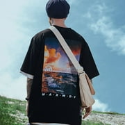 Niepce Inc 90s Black Streetwear Oversized Men's Graphic T-shirt