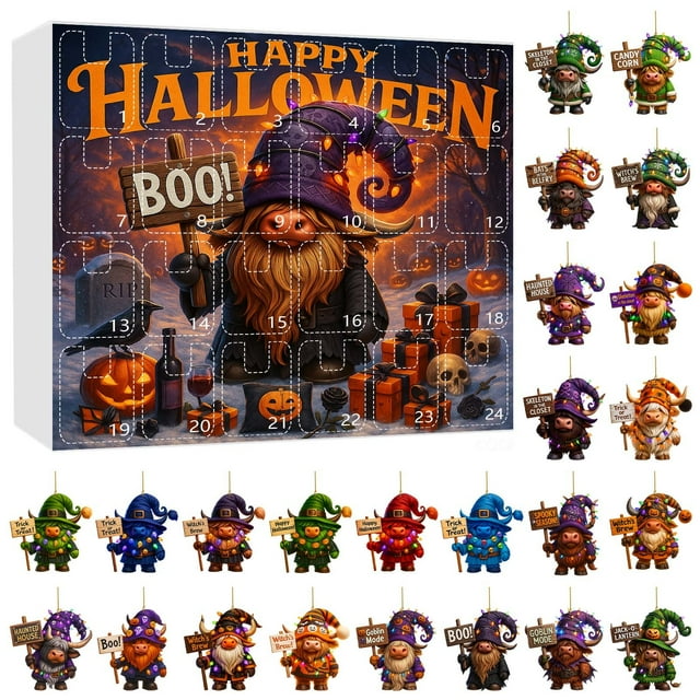 Halloween Countdown Sets Festive Decorations Witch Hat Acrylic Design for Celebrations and Events