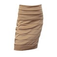 thumbnail image 1 of eVogues Plus Size Bandage Pull On Pencil Skirt Beige, 1 of 4