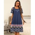 thumbnail image 3 of Oudiya House Dress for Women with Pockets Moomoo Dresses Short Sleeve Mumu Nightgown Button Down Sleepwear, S-3XL, 3 of 6