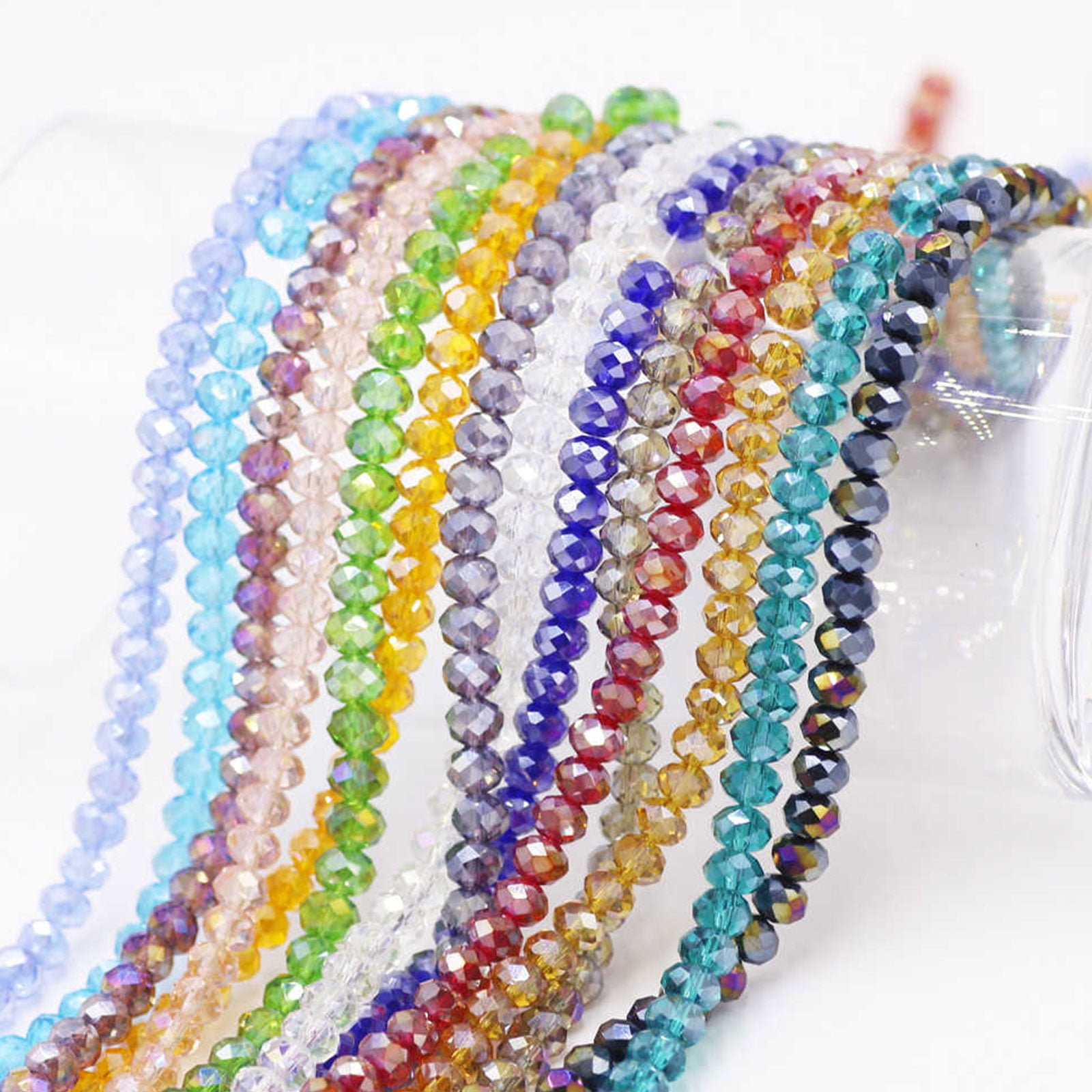 100/500pc 4mm Faceted Crystal Glass Bicone Loose Spacer Beads DIY Jewelry Making 