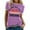 Purple, variant on Womens T Shirts Short Sleeve Crewneck Alphabet Print Fun Casual Tee Breathable Summer Top Blue XXL