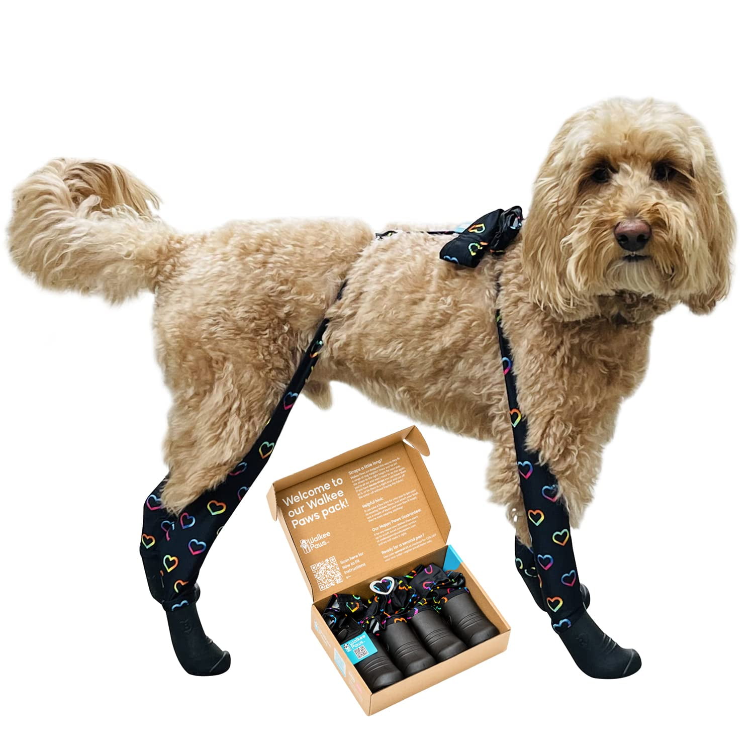 Walkee Paws New Deluxe Easy On Dog Boot Leggings Seen on Shark Tank Protects from Winter Cold Rain Wet Snow Chemicals Never Lose a Boot Shoe