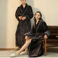 thumbnail image 4 of cfhntfmh Unisex Winter Warm Plush Robes Long Fleece Bathrobe Super Warm Soft Cozy Thick Velour Bathrobe for Women and Men, 4 of 7
