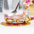 thumbnail image 3 of Taza de té con forma de flor AISVELDY, de cristal transparente con cuchara, caja de regalo, 3 of 8