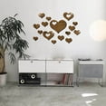 thumbnail image 2 of Moocorvic Silver Wall Decor for Living Room, 3D Heart Shape Mirror for Wall Decor Mirror Wall Stickers for Bedroom Living Room Decoration 16Pcs a Set,, 2 of 3