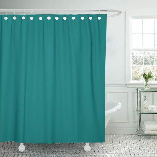 YUSDECOR Color Coordinating Turquoise and Teal Solid Coordinates Matching  Contemporary Bathroom Decor Bath Shower Curtain 60x72 inch 