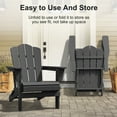 thumbnail image 6 of JUSTLET Adirondack Chair, Plastic Folding Outdoor Patio Chairs, Outside HDPE Chairs for Lawn, Yard, Gray, 6 of 11