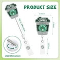 thumbnail image 3 of BarVibe Coffee Lover Retractable ID Badge Reel - Glittery Cup Design with Swivel Clip for Nurses, Teachers, Doctors, Students Bulk Gift Set for Healthcare & Office Professionals, 3 of 4