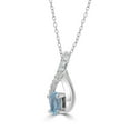 thumbnail image 3 of Gemistry 925 Sterling Silver Blue Topaz Infinity Pendant Necklace for Women (0.45 Ct Oval with 18 inch Silver Chain), 3 of 4