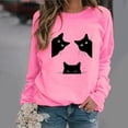 thumbnail image 1 of Puntoco Suéter De Cuello Redondo De Manga Larga Con Estampado De Gato Suelto Casual De Otoño E Invierno Para Mujer Puntoco Puntoco-5742, 1 of 4
