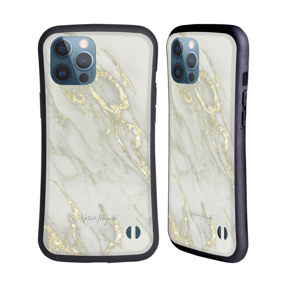 Head Case Designs Officially Licensed Nature Magick Marble Metallics Yellow Hybrid Case Compatible with Apple iPhone 12 Pro Max