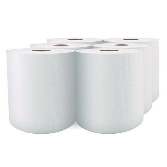 Cascades Select Roll Paper Towels, 1-Ply, 7.88" x 1,000 ft, White, 6/Carton