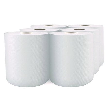 Cascades Select Roll Paper Towels, 1-Ply, 7.88" x 1,000 ft, White, 6/Carton