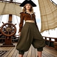 thumbnail image 2 of SJLDQY Carnival Womens Pirate Dress Up Fashion Suede Tops Pants Outfits Party Funny Stage Performance Clothes Set, 2 of 4