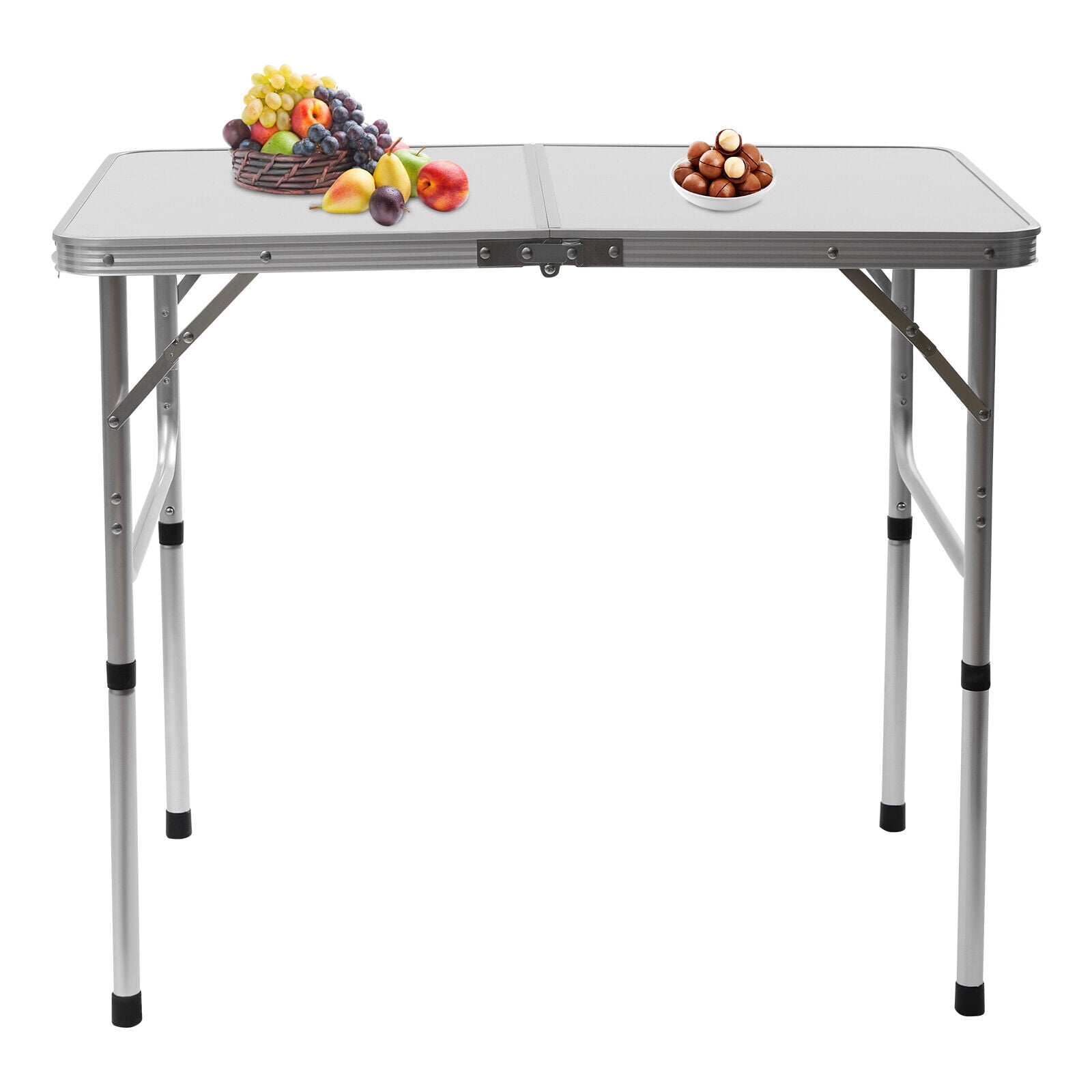 MIDUO Adjustable Height Camping Table Lightweight Aluminum Picnic Table