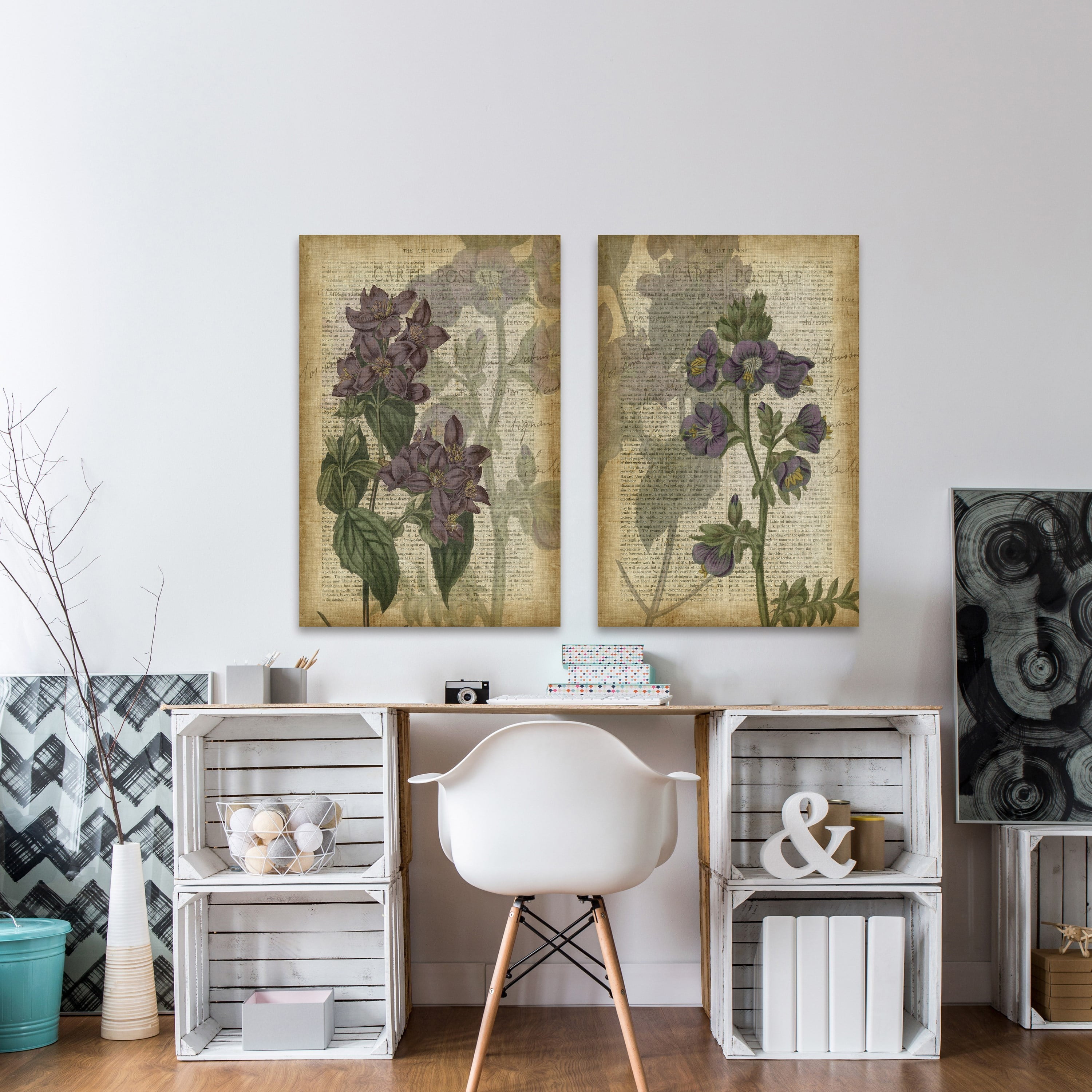Floral Shadows Diptych