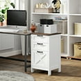 thumbnail image 2 of HOMCOM 3 Drawer File Cabinet, Filing Cabinet for Hanging A4/Letter Size, Farmhouse Printer Stand with Storage for Home Office, Distressed White, 2 of 8