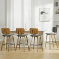 thumbnail image 2 of WOOW DEPOT PU Bar Stools Set of 1, 26" Seat Height w/ Mid Back Bent Wood Legs, Modern Upholstered Island Barstool Counter Chair for Home Kitchen Pub Dining Room, 2 of 10