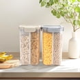 thumbnail image 3 of 2 paquetes de contenedores de almacenamiento de pasta y cereales, dispensador hermético de granos con tapas, contenedor de almacenamiento de espaguetis con 4 compartimentos para fideos, arroz, 3 of 4