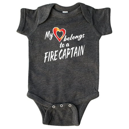 

Inktastic My Heart Belongs to a Fire Captain with Red Heart Gift Baby Boy or Baby Girl Bodysuit