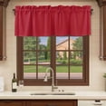 thumbnail image 6 of 2 Pack Valances for Window, Pure Red Short Curtains for Kitchen Bedroom Living Room, Simple Solid Color Rod Pocket Small Window Treatment Valance Drapes 42 x 18 Inch, 6 of 8